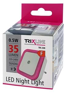 LED nočné svetlo so snímačom súmraku LED/0,5W/230V ružové
