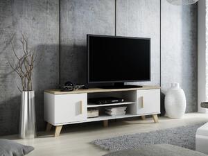 Mirjan24 TV skrinka Sanna 160 2D2K RTV, Farby: briliantovo biela matná / dub sonoma 5902928126259