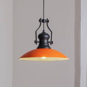 Závesné svetlo Fimda, oranžová farba, Ø 41 cm, kov, E27, Žltá / oranžová, Obývacia izba / jedáleň, kov, Závesné svietidlo