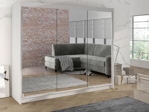 Mirjan24 Šatníková skriňa so zrkadlom Geneva III, Farby: biela 5903211108822