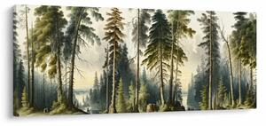 Obraz - Vintage krajina lesov (120x50 cm)