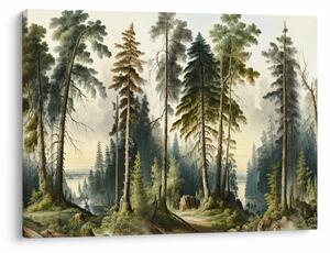 Obraz - Vintage krajina lesov (70x50 cm)