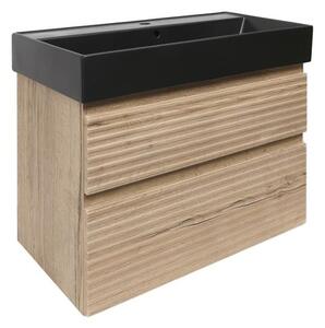 Kúpeľňová skrinka 2 zásuvky s umývadlom Naturel Savona 78x53x44,8 cm dub Halifax mat SAVONA280DHSATC