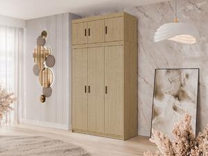 Mirjan24 Šatníková skriňa Melen 3D + nadstavec, Farby: dub olejový 5903211475597