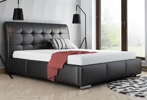 Mirjan24 Čalúnená manželská posteľ Pilatus, Rozmer postele: 140x200, Dostupné poťahy: ekokoža Soft 011 (čierna) 5902928211085