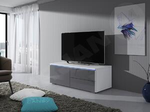 Mirjan24 TV stolík Cleo XI L, Farby: biela / šedý lesk 5902928369076