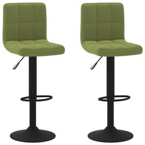 Barové stoličky 2 ks svetlo-zelené zamatové