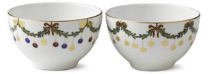 Vianočná porcelánová miska Star Fluted Christmas 300 ml – set 2 ks