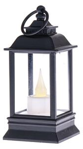 Lampáš s LED sviečkou Cremona čierna, 6 x 13 cm