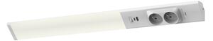 LED Podlinkové svietidlo so zásuvkami a USB porty LED/18W/230V 4000K strieborná