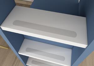 Detská poschodová posteľ so stolom BO2 - Smoky blue