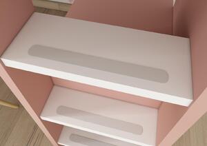 90x200 cm | Detská poschodová posteľ so stolom BO2 - Antique pink