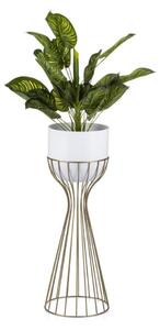 Kovový kvetináč LOFT 56x20 cm zlatá/biela
