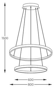 Zuma Line 2023200-GD - LED Luster na lanku BRENO LED/60W/230V 3000/4000/6000K