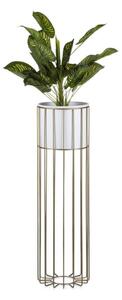 Kovový kvetináč LOFT 70x20 cm zlatá/biela