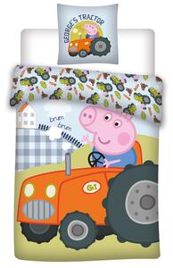 DETSKÉ BAVLNENÉ OBLIEČKY PEPPA GEORGE 100X135 CM, 1KS 40X60 CM VZOROVANÉ