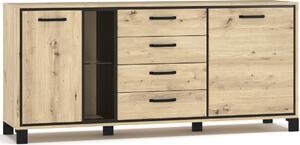 Nabbi Dvojdverová komoda so zásuvkami Vinap CH-2D4DRWRS - dub artisan / wenge tmavá