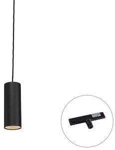 Dizajnová závesná lampa čierna vrátane 1-fázového koľajnicového adaptéra - Slimline Tubo