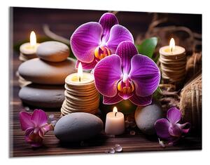 Obraz na plátne Zen kamene a orchidey