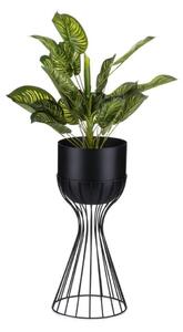 Kovový kvetináč LOFT 46x20 cm čierna