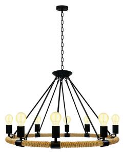 Luster na reťazi ROPE ARTHUR 8xE27/20W/230V