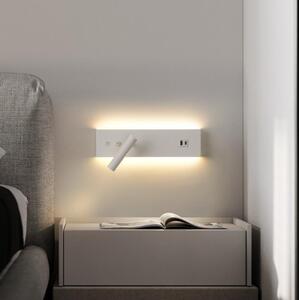 Brilagi-LED Nástenné bodové svietidlo s USB portom NOCTIS LED/3W/230V+LED/9W biela
