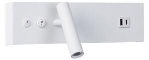 Brilagi-LED Nástenné bodové svietidlo s USB portom NOCTIS LED/3W/230V+LED/9W biela