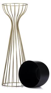 Kovový kvetináč LOFT 68x20 cm zlatá/čierna