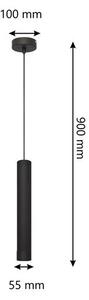 LED Luster na lanku TUBA 1xGU10/4,8W/230V čierna