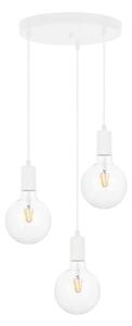 Luster na lanku MIROS 3xE27/60W/230V guľatý biely