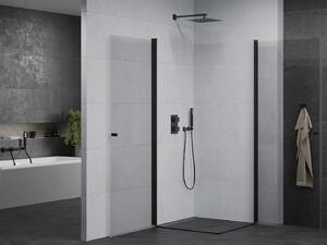 Mexen Pretoria Duo, sprchovací kút s 2-krídlovými dverami 80 (dvere) x 80 (dvere) cm, 6mm číre sklo, čierny profil, 852-080-080-70-00-02