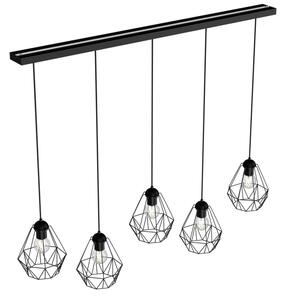 Luster na lanku BERGEN 5xE27/60W/230V čierna