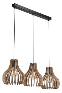 Luster na lanku TUCCI 3xE27/15W/230V dub/čierna