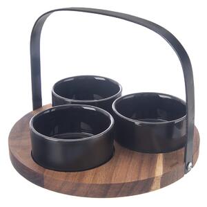 Servírovacie misky s táckou BLACK set