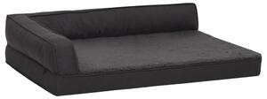 Ergonomický matrac pre psa 75x53 cm ľanový vzhľad flís čierny