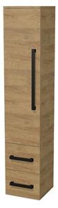 Kúpeľňová skrinka nízka s čiernou úchytkou SAT Cube Way 35x163x33 cm dub Hickory mat CUBE3CV35DH
