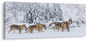 Obraz - Vlci v horách (120x50 cm)