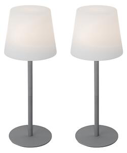 Sada 2 nabíjateľných stolových lámp sivých 40 cm IP54 - Jude