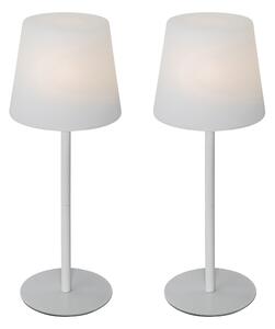 Sada 2 nabíjateľných stolných lamp bielych 40 cm IP54 - Jude