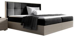 Manželská posteľ WOOD 8, 120x200, nordic teak/čierna