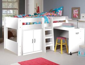 Detská poschodová posteľ so stolíkom FUNNY | biela