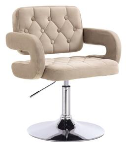 LuxuryForm DESIGN Kreslo ADRIA VELUR na striebornom tanieri - latte