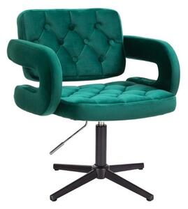 LuxuryForm DESIGN Kreslo ADRIA VELUR na čiernom kríži - zelené