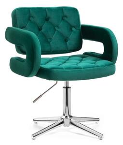 LuxuryForm DESIGN Kreslo ADRIA VELUR na striebornom kríži - zelené