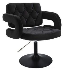 LuxuryForm DESIGN Kreslo ADRIA VELUR na čiernom tanieri - čierne