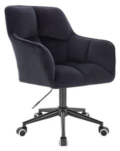 LuxuryForm DESIGN Kreslo AMALFI VELUR na čiernej podstave s kolieskami - čierne