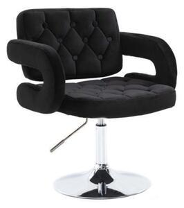 LuxuryForm DESIGN Kreslo ADRIA VELUR na striebornom tanieri - čierne