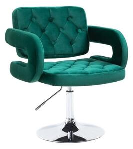 LuxuryForm DESIGN Kreslo ADRIA VELUR na striebornom tanieri - zelené