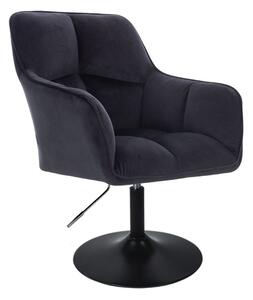 LuxuryForm DESIGN Kreslo AMALFI VELUR na čiernom tanieri - čierne