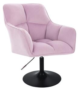 LuxuryForm DESIGN Kreslo AMALFI VELUR na čiernom tanieri - levanduľa